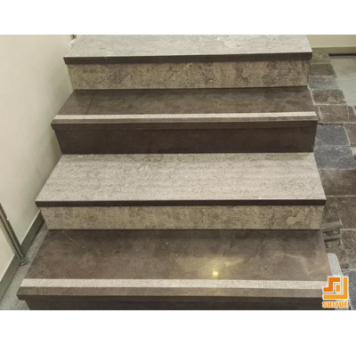 Brown limestone Stair Steps and Riser