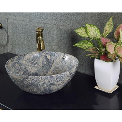 China Juparana Granite Stone Sink Bathroom Basin